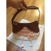 Christian Dior Ballet Collection Satin Tie Python Exotic Pink Tan Bag Purse Lust4labels 2-900x900