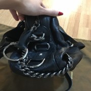 Gucci Guccissima Black Leather Monogram Logo Tote Shoulder Bag Chain Purse Lust4Labels 1
