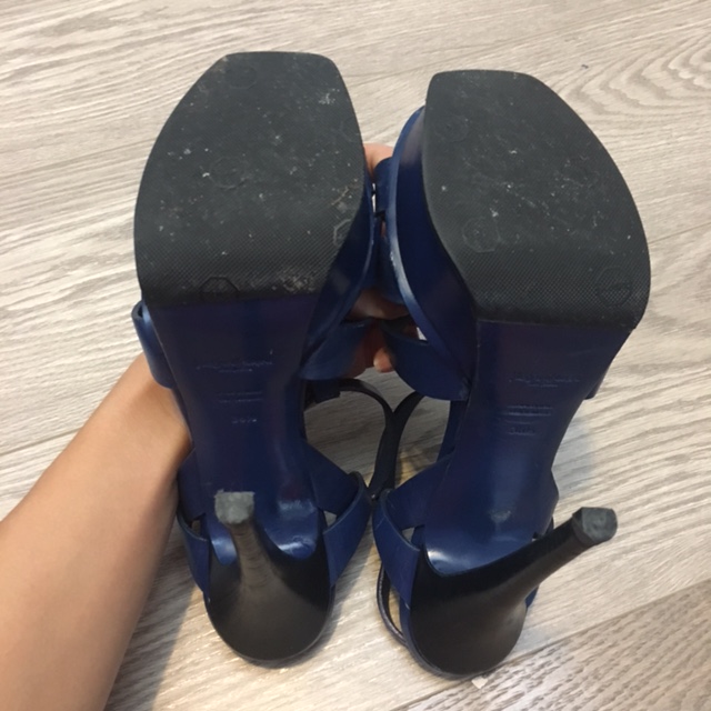 ysl blue bottom shoes