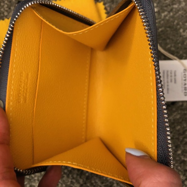 $1400 Goyard Grey Matignon Mini Zippy Wallet Card Holder Case