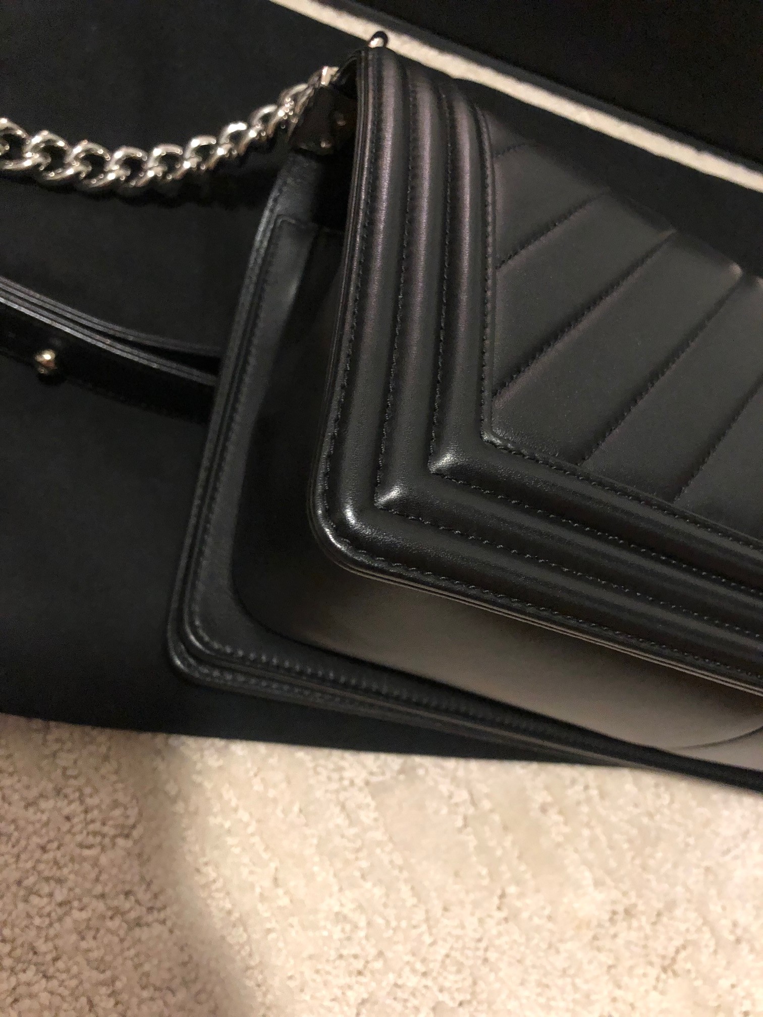 Chanel Beige Boy Flap Bag Quilted Calfskin Medium For Sale at 1stDibs