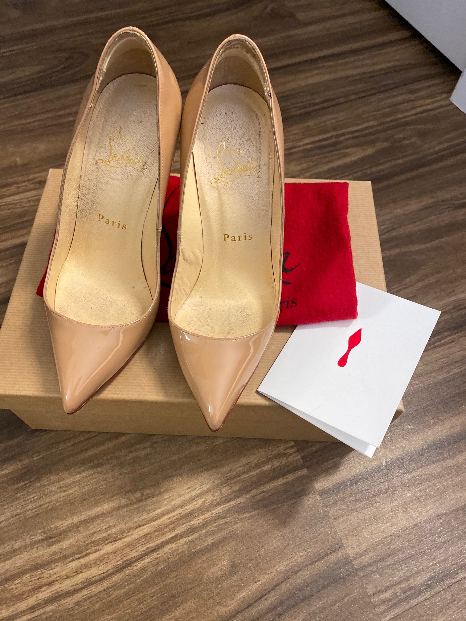 Christian Louboutin Nude Patent Leather Engine Spike 120 